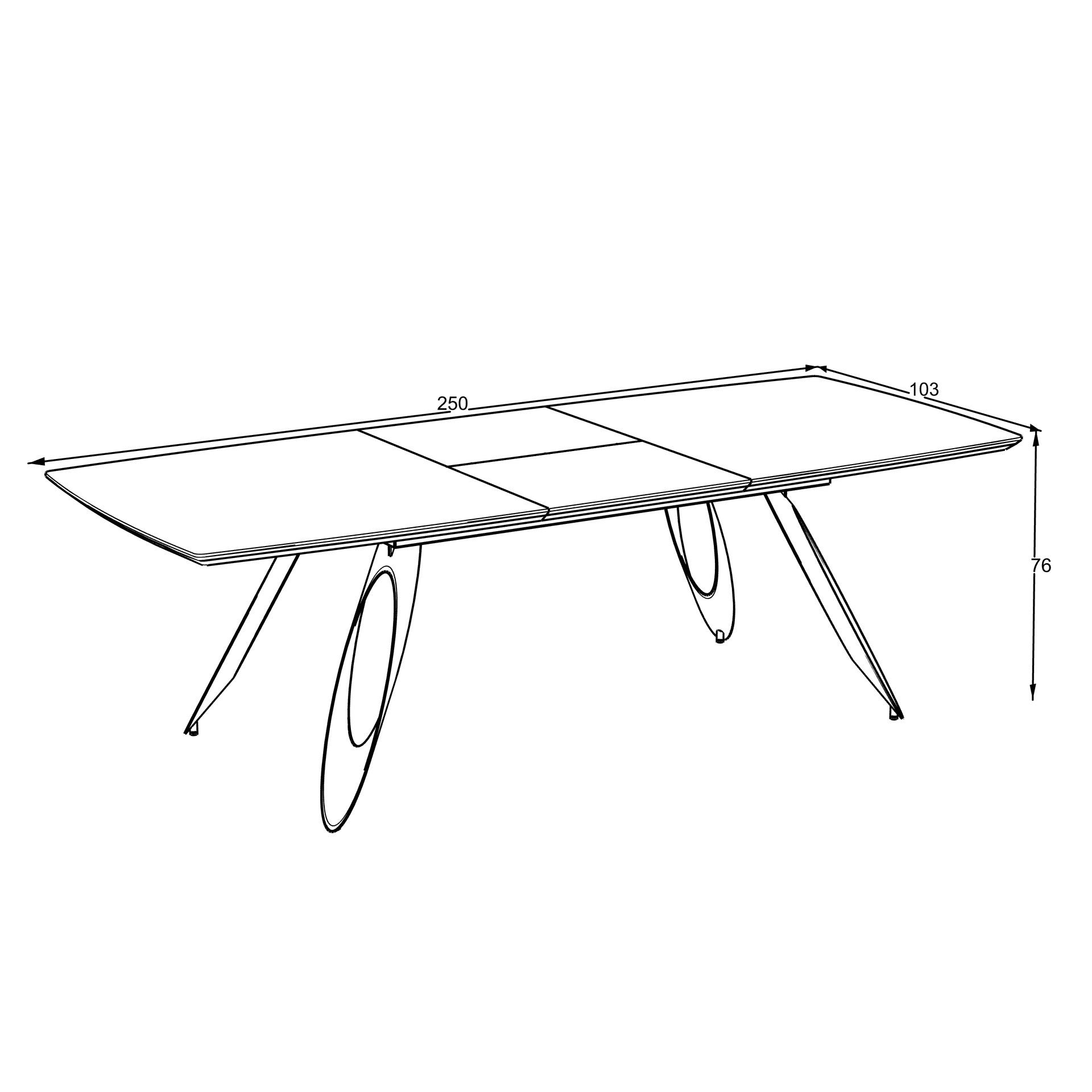 Tavolo allungabile Merkur con top bianco frassinato e gambe colore nero