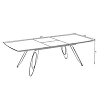 Tavolo allungabile Merkur con top bianco frassinato e gambe colore nero