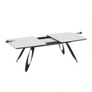 Tavolo allungabile Merkur con top bianco frassinato e gambe colore nero