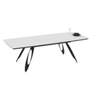 Tavolo allungabile Merkur con top bianco frassinato e gambe colore nero