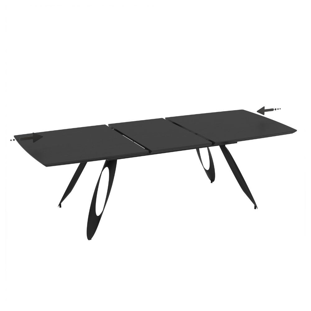 Tavolo allungabile Merkur con top e gambe colore nero