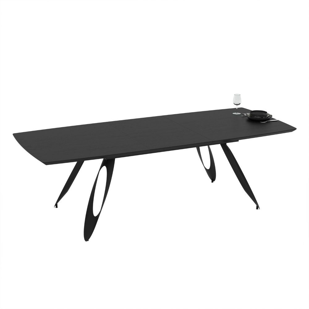 Tavolo allungabile Merkur con top e gambe colore nero