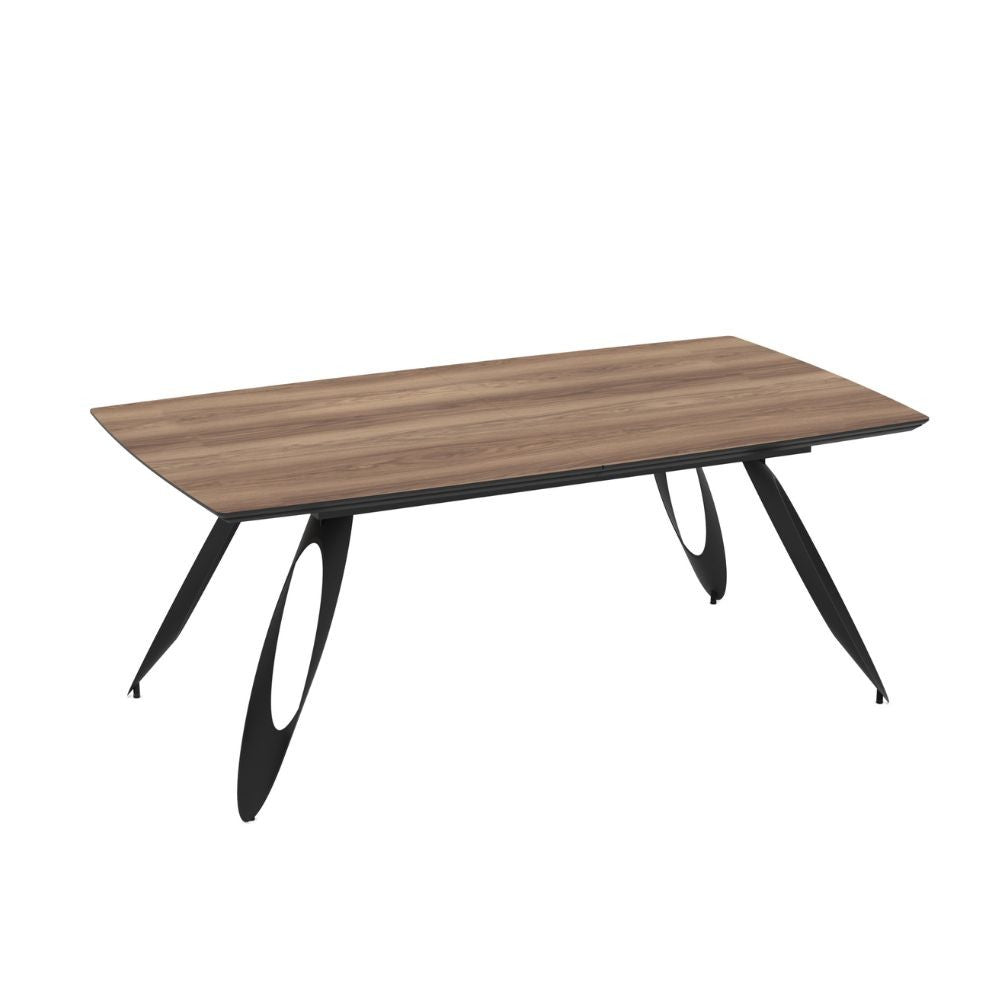 Tavolo allungabile Merkur con top rovere hazar frassinato e gambe colore nero