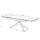 Tavolo allungabile Plato in ceramica colore grigio marmoreo italiano lucido