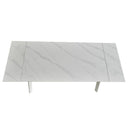 Tavolo allungabile Presena in ceramica colore bianco effetto marmo lucido e gambe metallo bianche