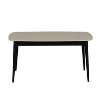 Tavolo allungabile Prime con top colore cashmere e gambe in metallo nero