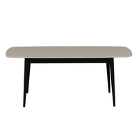 Tavolo allungabile Prime con top colore cashmere e gambe in metallo nero