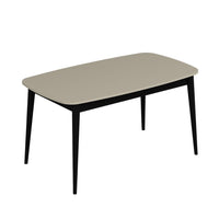Tavolo allungabile Prime con top colore cashmere e gambe in metallo nero
