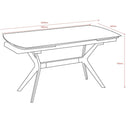 Tavolo allungabile Riley con piano in ceramica effetto marmo grigio chiaro lucido