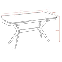 Tavolo allungabile Riley con piano in ceramica effetto marmo grigio chiaro lucido