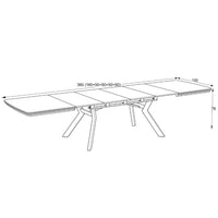 Tavolo allungabile Robat piano effetto marmo bianco opaco 160x100x76 H cm.