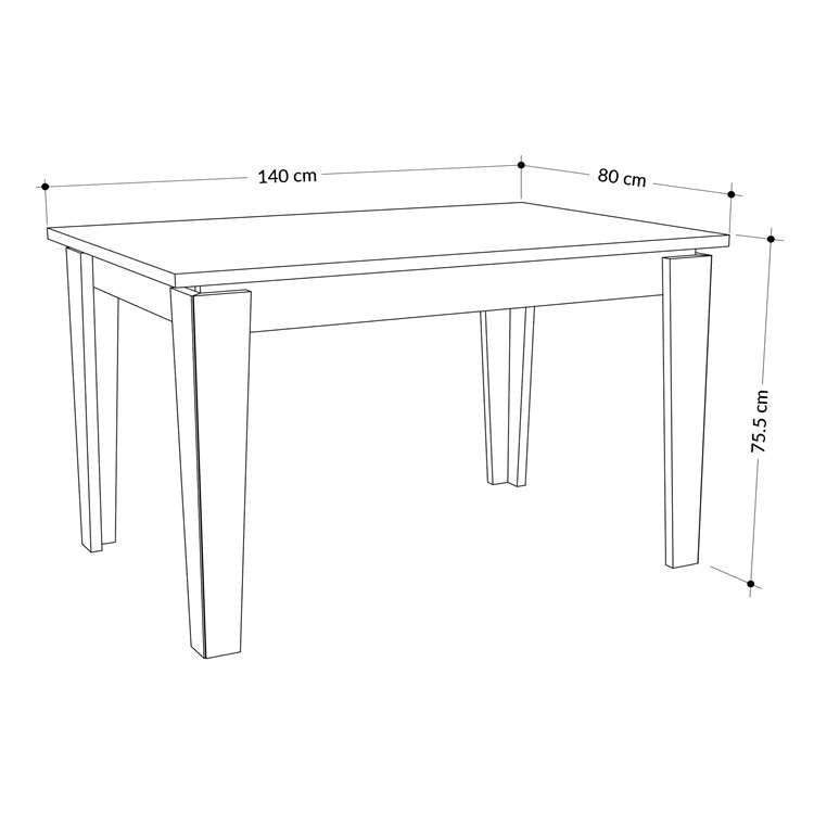 Tavolo allungabile Tolmen retro grey 140x80 allungabile a 190 cm