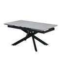 Tavolo allungabile Trivia con piano larice beige e gambe in metallo nero