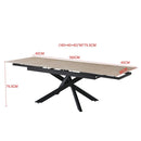 Tavolo allungabile Trivia con piano larice beige e gambe in metallo nero