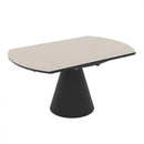 Tavolo allungabile Yandan con piano colore cashemere con gamba nera