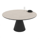 Tavolo allungabile Yandan con piano colore cashemere con gamba nera