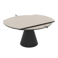 Tavolo allungabile Yandan con piano colore cashemere con gamba nera