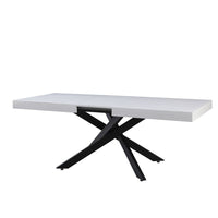 Tavolo Belinda allungabile piano colore bianco perla e struttura colore nero