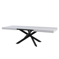 Tavolo Belinda allungabile piano colore bianco perla e struttura colore nero