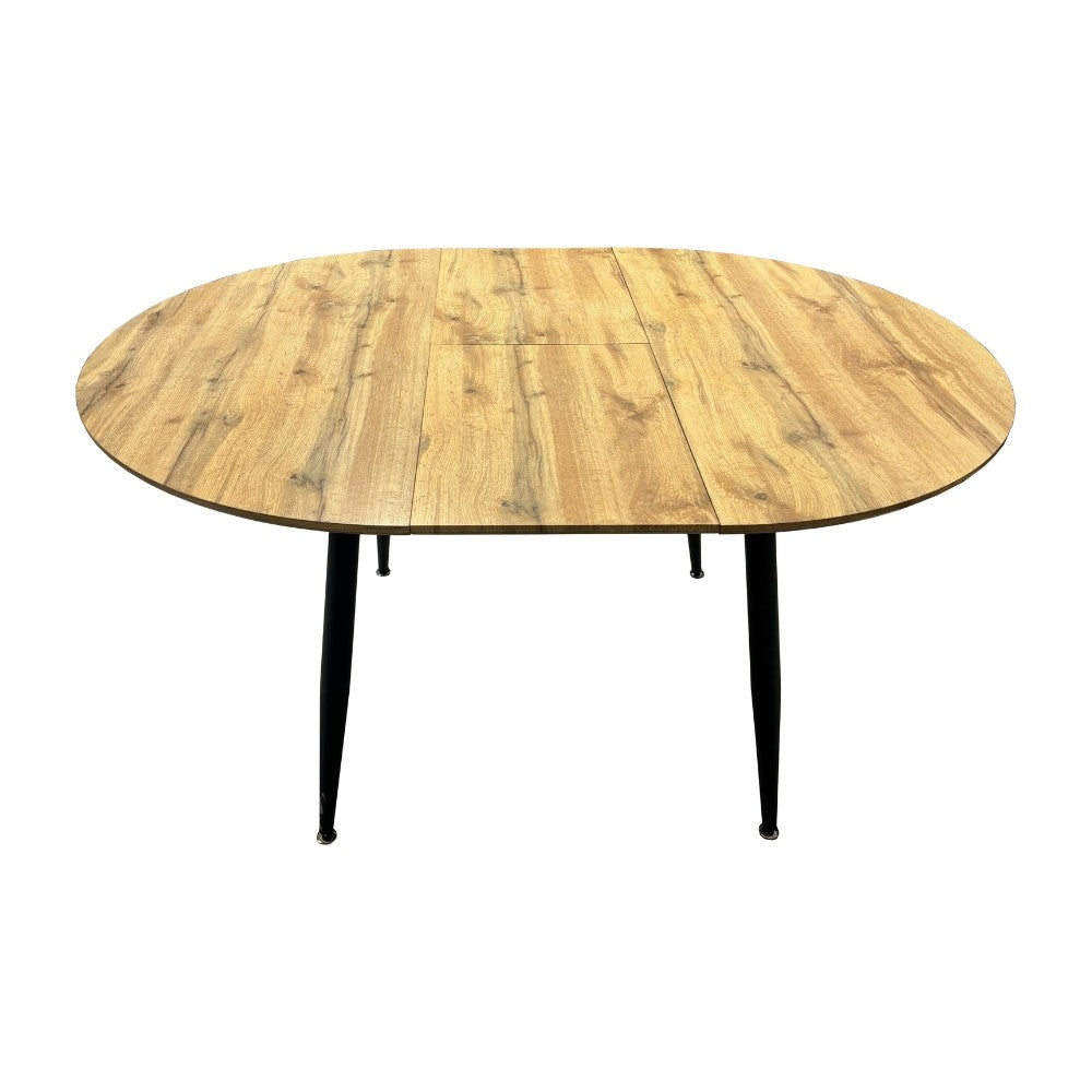 Tavolo Cordelia allungabile colore piano rovere gambe colore nero