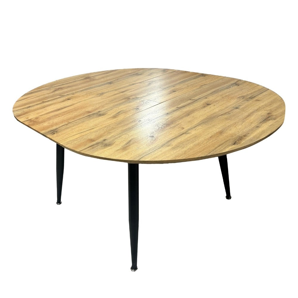 Tavolo Cordelia allungabile colore piano rovere gambe colore nero