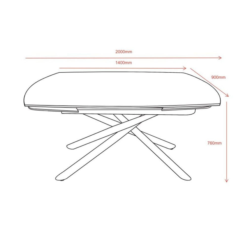 Tavolo girevole allungabile Astrid con piano in ceramica bianco opaco con gambe colore bianco