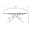Tavolo girevole allungabile Astrid con piano in ceramica bianco opaco con gambe colore bianco