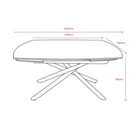 Tavolo girevole allungabile Astrid con piano in ceramica bianco opaco con gambe colore bianco