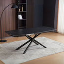 Tavolo girevole allungabile Astrid con piano in ceramica effetto marmo nero opaco con gambe colore nero