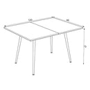 Tavolo girevole allungabile Lilis con piano colore bianco frassinato e gambe in metallo nere