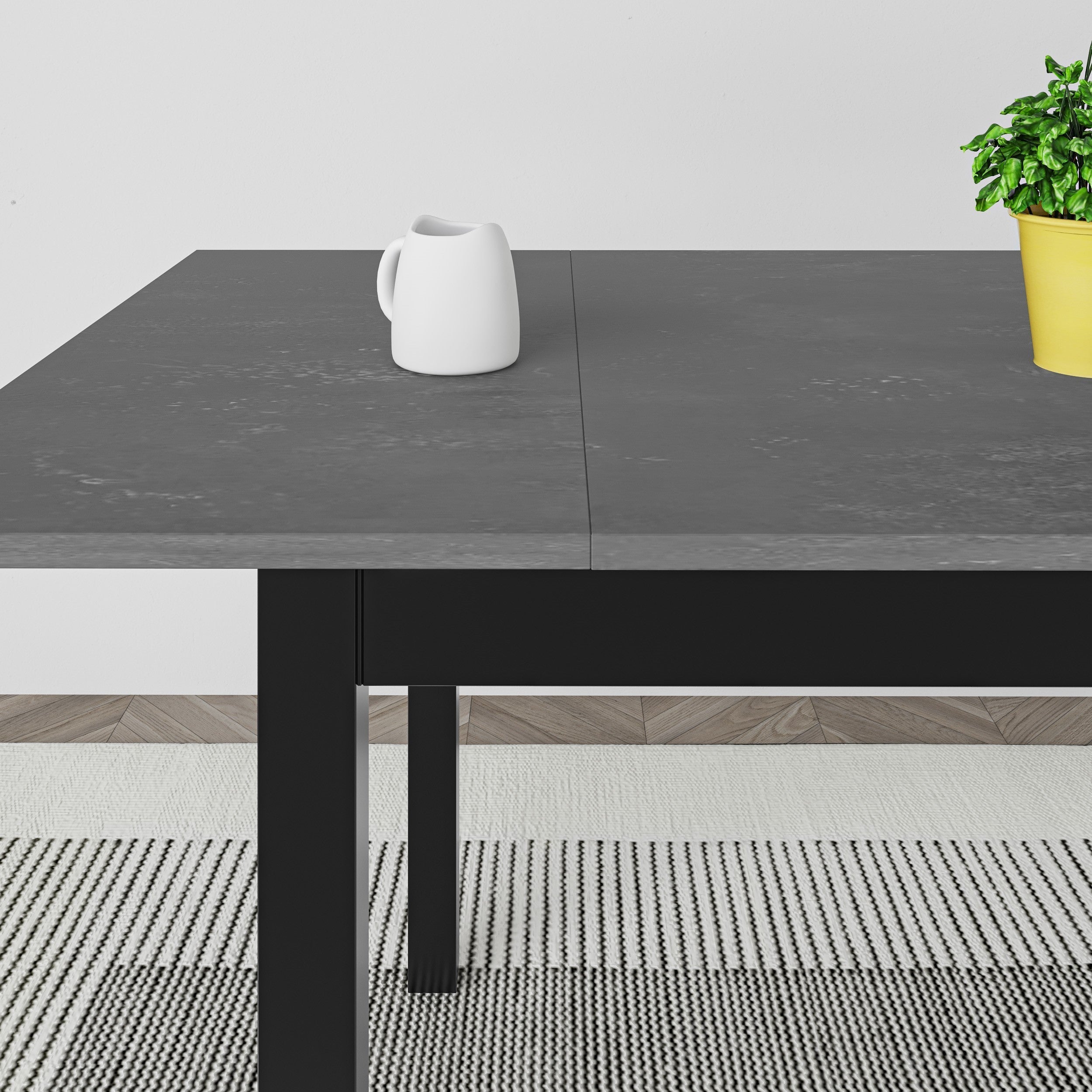 Tavolo allungabile 120x80 struttura bianca e piano larice grigio Monster