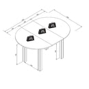 Tavolo rotondo allungabile Coburg 100 in piano quercia e struttura nera 100x76x100 cm.
