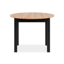 Tavolo rotondo allungabile Coburg 100 in piano quercia e struttura nera 100x76x100 cm.
