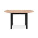 Tavolo rotondo allungabile Coburg 100 in piano quercia e struttura nera 100x76x100 cm.
