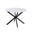 Tavolo rotondo allungabile Rut con piano colore bianco e gambe in metallo nero