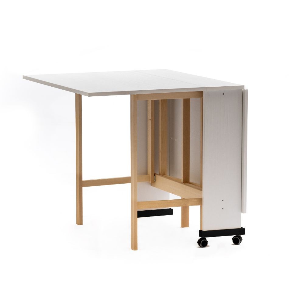 Tavolo salvaspazio Trio pieghevole 140x90x78 cm colore bianco frassinato