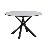 Tavolo tondo Logan con piano cemento e gambe in metallo nero Φ120*76.5 cm.