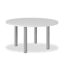 Tavolo tondo Manila con gambe in acciaio verniciato alluminio e piano colore bianco 120x120 cm.