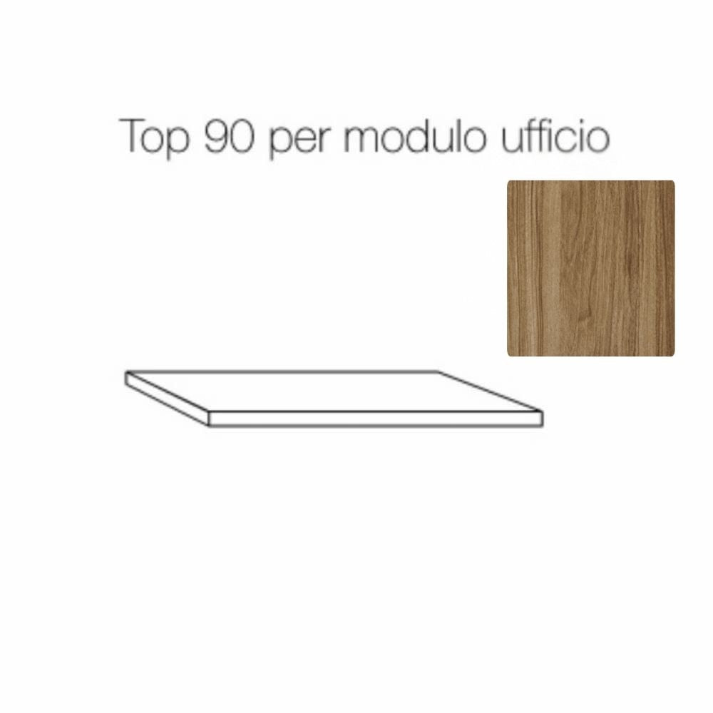Top 90x45 per modulo ufficio Ibisco colore noce naturale