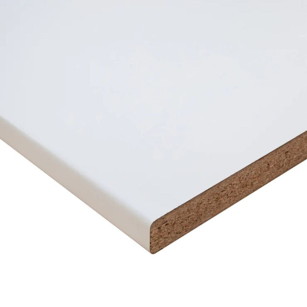 Top bordato per cucina bianco 150 cm.