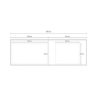 Top bordato per cucina forato verso destro in travertino 180x60x3.8 cm