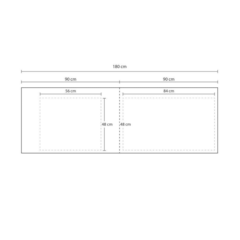 Top bordato per cucina forato verso sinistro travertino 180x60x3.8 cm