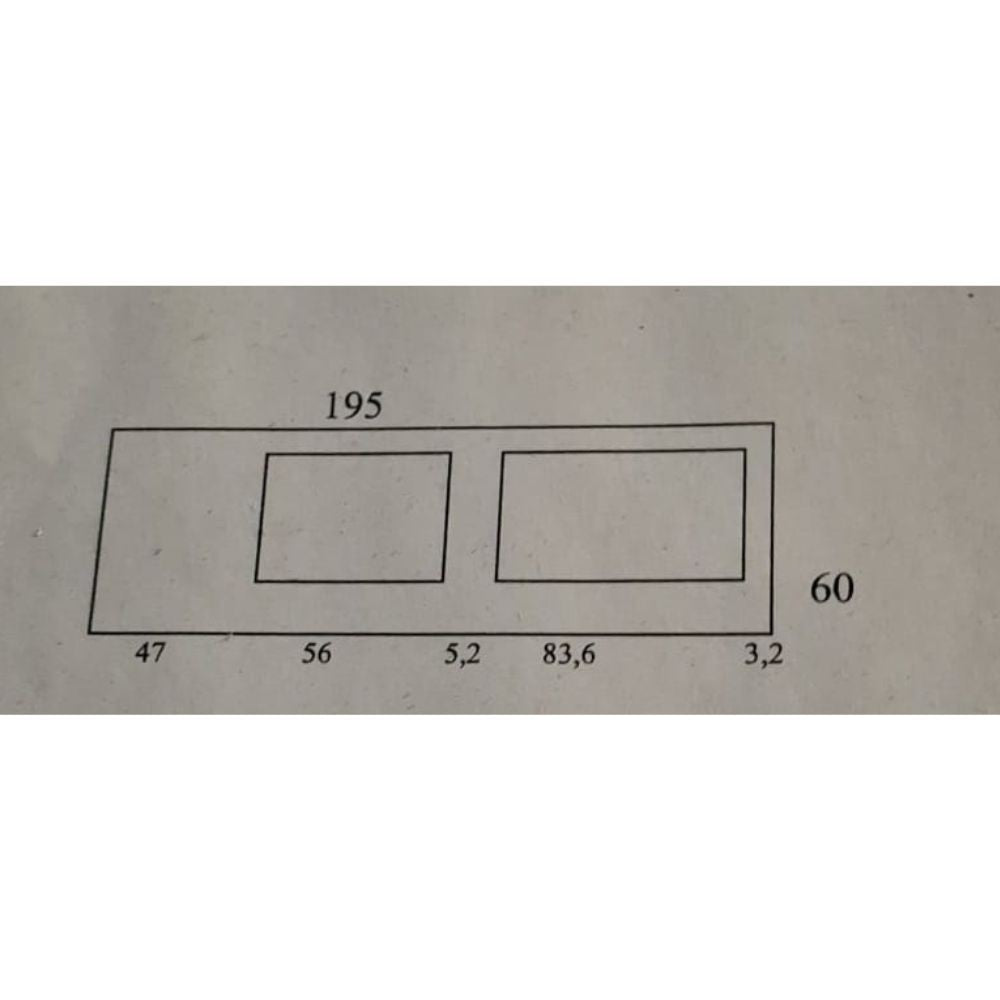 Top bordato per cucina sinistro forato colore ciliegio 195x60x3.8 cm