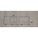 Top bordato per cucina sinistro forato colore ciliegio 195x60x3.8 cm