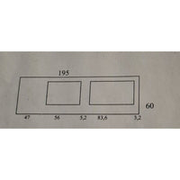 Top bordato per cucina sinistro forato colore ciliegio 195x60x3.8 cm