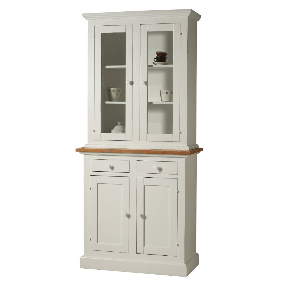 Vetrina 2 ante bianco laccato shabby chic 95x47x200H