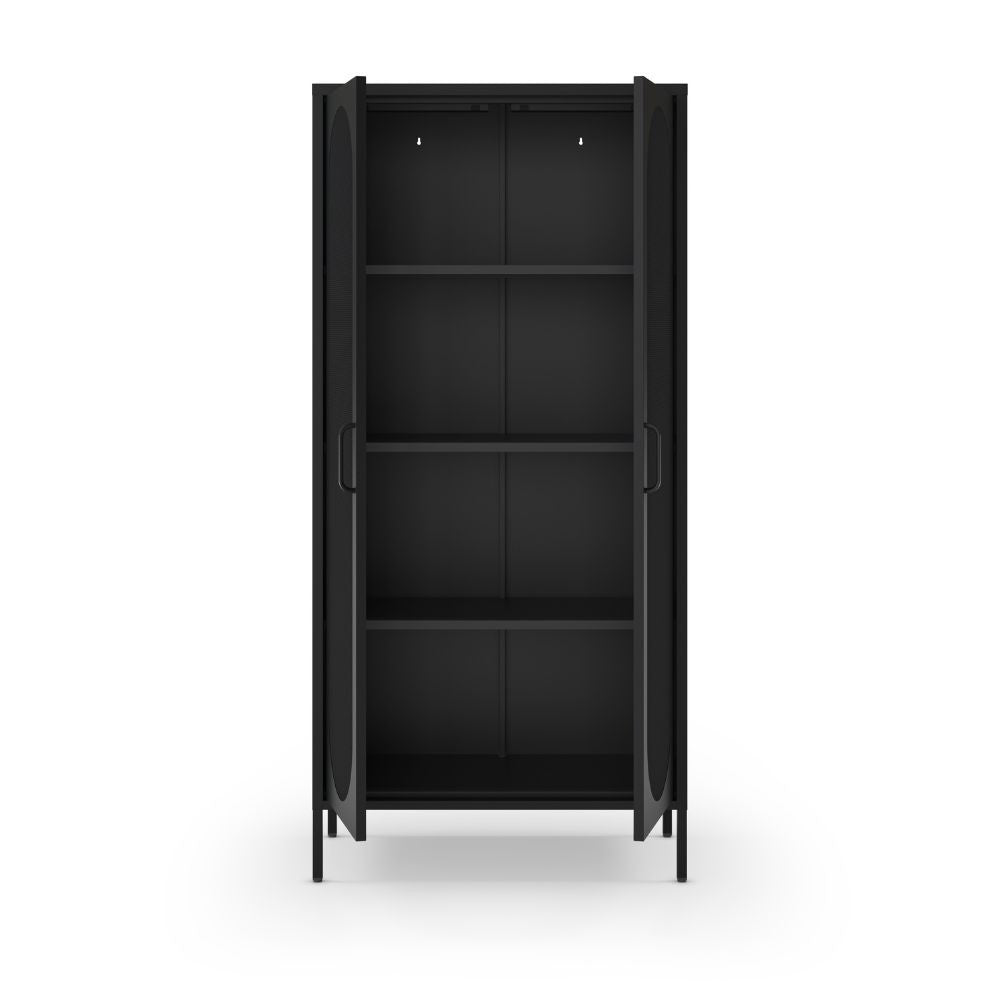 Vetrina Diora 2 ante reticolate in metallo colore nero