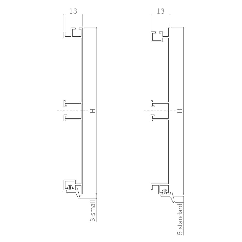 Zoccolo in alluminio finitura lucida H 15 cm 4 m